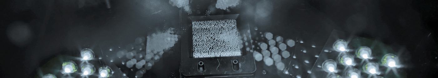 Blue Burst around Microfluidics Chip