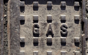 Gas - sign with lettering reading "Gas"