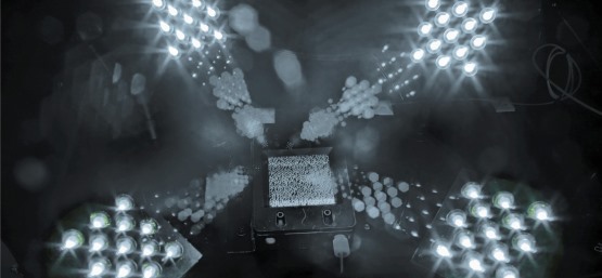 Closeup of a microfluidic chip